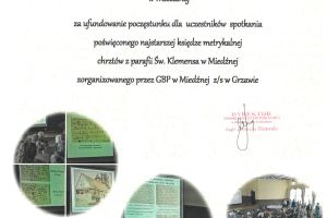 Podziękowania dla Banku Spółdzielczego w Miedźnej od Gminnej Biblioteki Publicznej w Grzawie