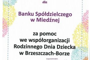 Podziękowania dla Banku Spółdzielczego w Miedźnej od Samorządu Osiedlowego w Brzeszczach